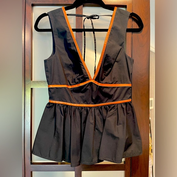 STAUD Tops - STAUD SIZE 4, Black with camel leather trim top. Size 4